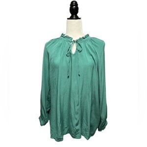 MARIE SIXTINE Paris Tie Neck Long Sleeve Viscose Top